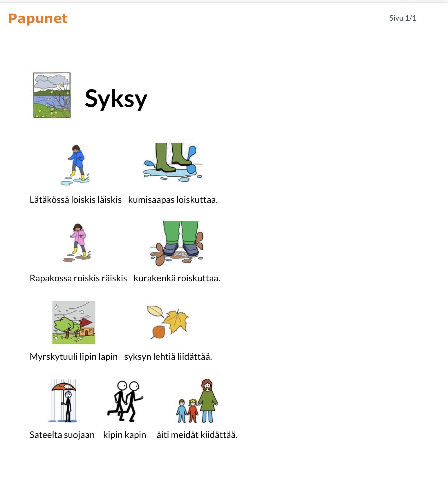 Syksy-kuvataulu